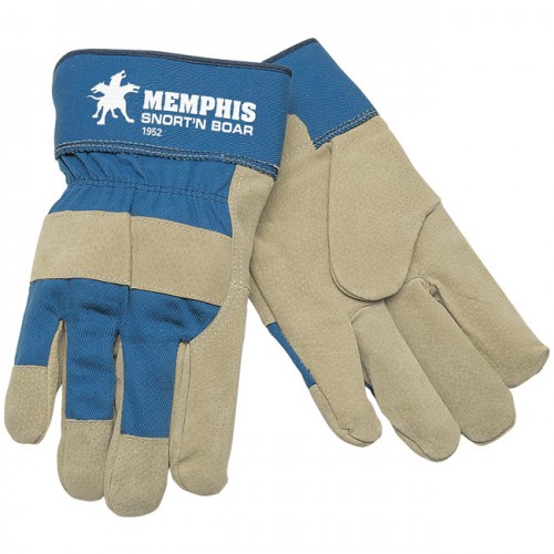 MCR Safety 1952 Snortin' Boar Leather Palm Work Glove with Safety Cuff